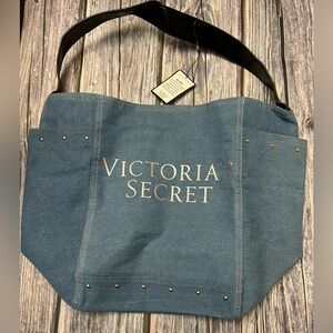 Victoria's Secret Denim Blue Tote NWT